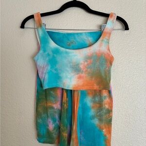 Black Bead Tie-Dye Two-Piece Set (Size S)